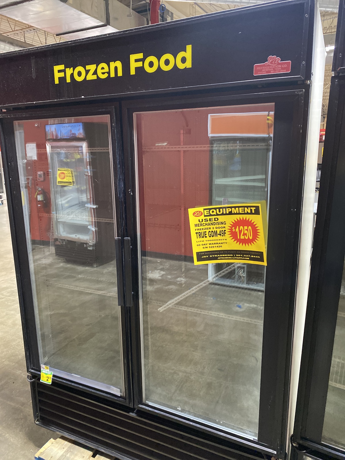 Two Door Merchandising Freezer Lit Restaurant Supply