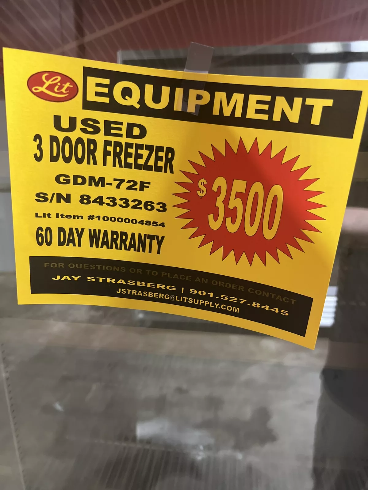 True 3 Door Merchandising Freezer Lit Restaurant Supply